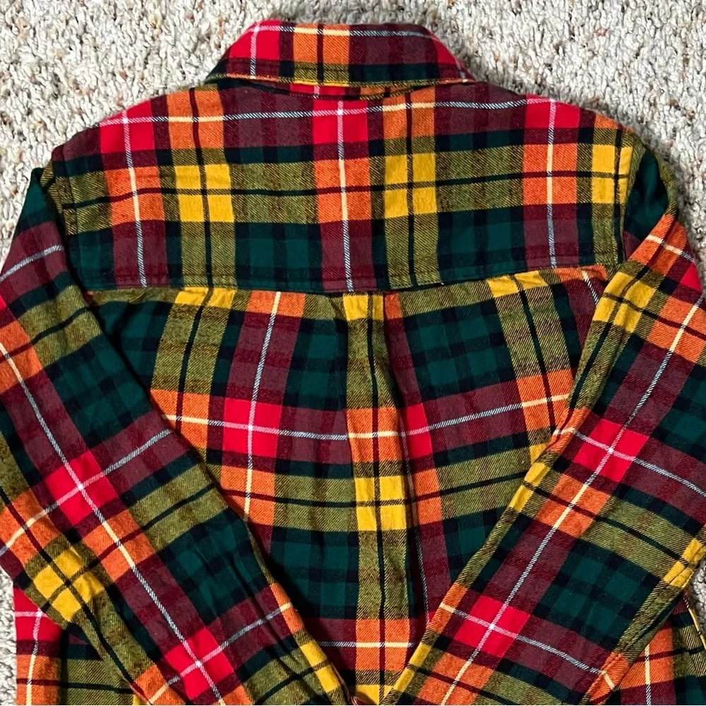 The Children’s Place Boys Plaid Flannel Shirt – Red Green Yellow, Size 10/12 - Picture 6 of 7